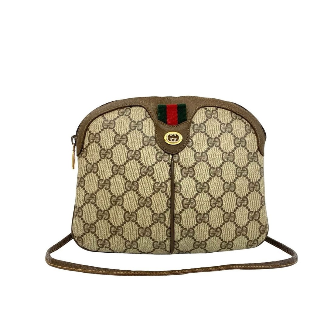 GUCCI Sherry Line GG Pattern Logo Leather Shoulder Bag/Sacoche/Pouch - Brown, Green, Red 29447: --- Catalog ---Category: SizeSize (HxWxD): 19cm x 23cm / 7.48'' x 9.05''Category: DesignType: Pochette, Shoulder bagColor: Brown, Green, Red colorGender: WomenMaterial: Leather , PVC Category: General