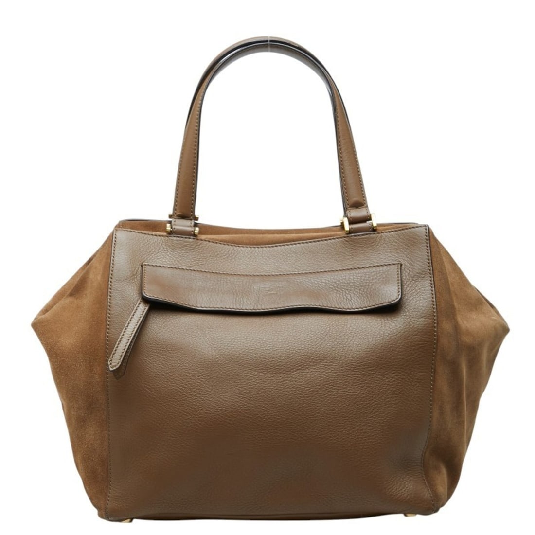 Fendi Tote Bag Shoulder Boston 8BN252-QA0 Brown Leather Suede Women's FENDI (1 of 16)