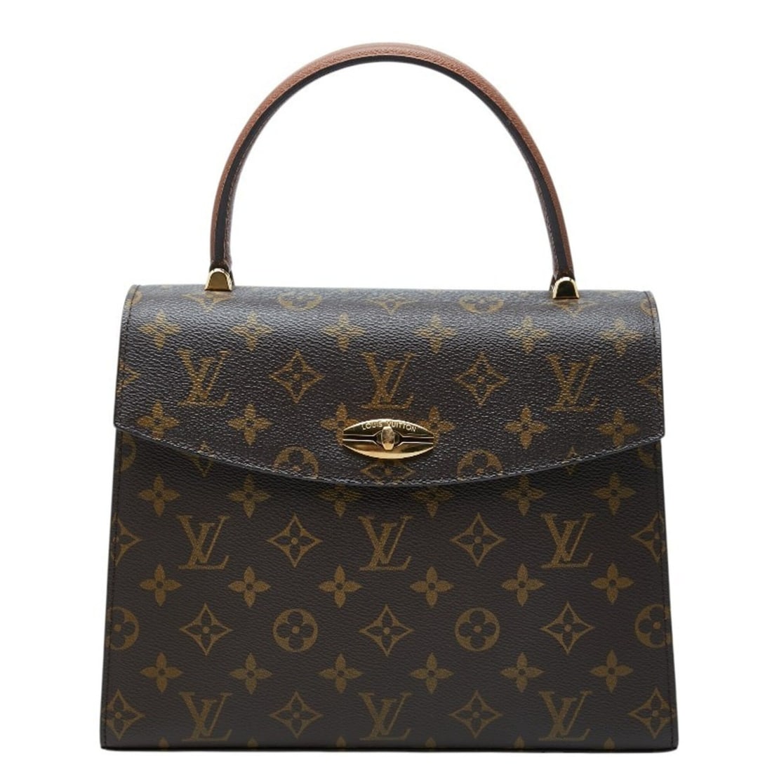 Louis Vuitton Monogram Malesherbes Handbag M51379 Brown Leather Women's LOUIS VUITTON