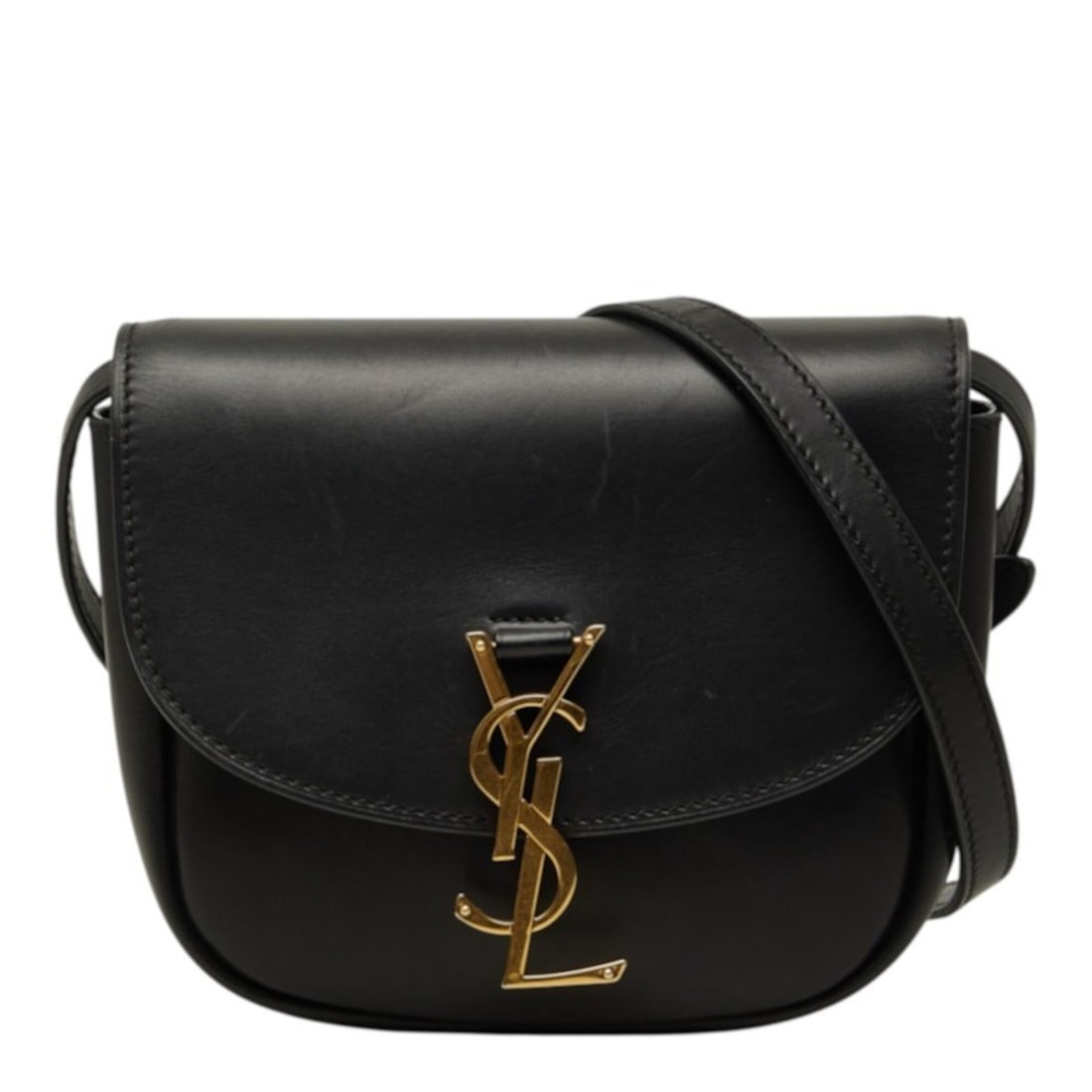 Saint Laurent Cassandra Kaia Small Shoulder Bag 619740 Black Gold Leather Women's SAINT LAURENT