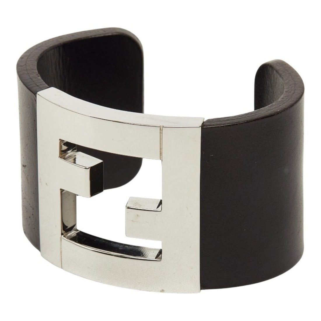 Fendi Cuff Bangle Black Silver Metal Wood Women's FENDI: --- Catalog ---Category: SizeLength: 16.5cm / 6.49''Category: DesignType: BangleColor: Black, SilverGender: WomenMaterial: Metal, WoodCategory: GeneralBrand: Fendi--- Item List ---Section: ConditionRa
