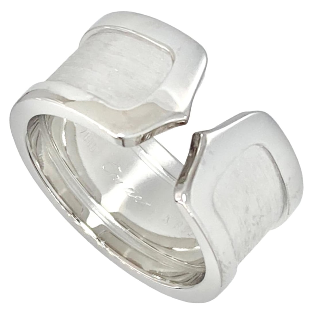 Cartier C2 Large Ring, Size #53, 18K White Gold, 13.1g, Women's Ring (1 of 20)