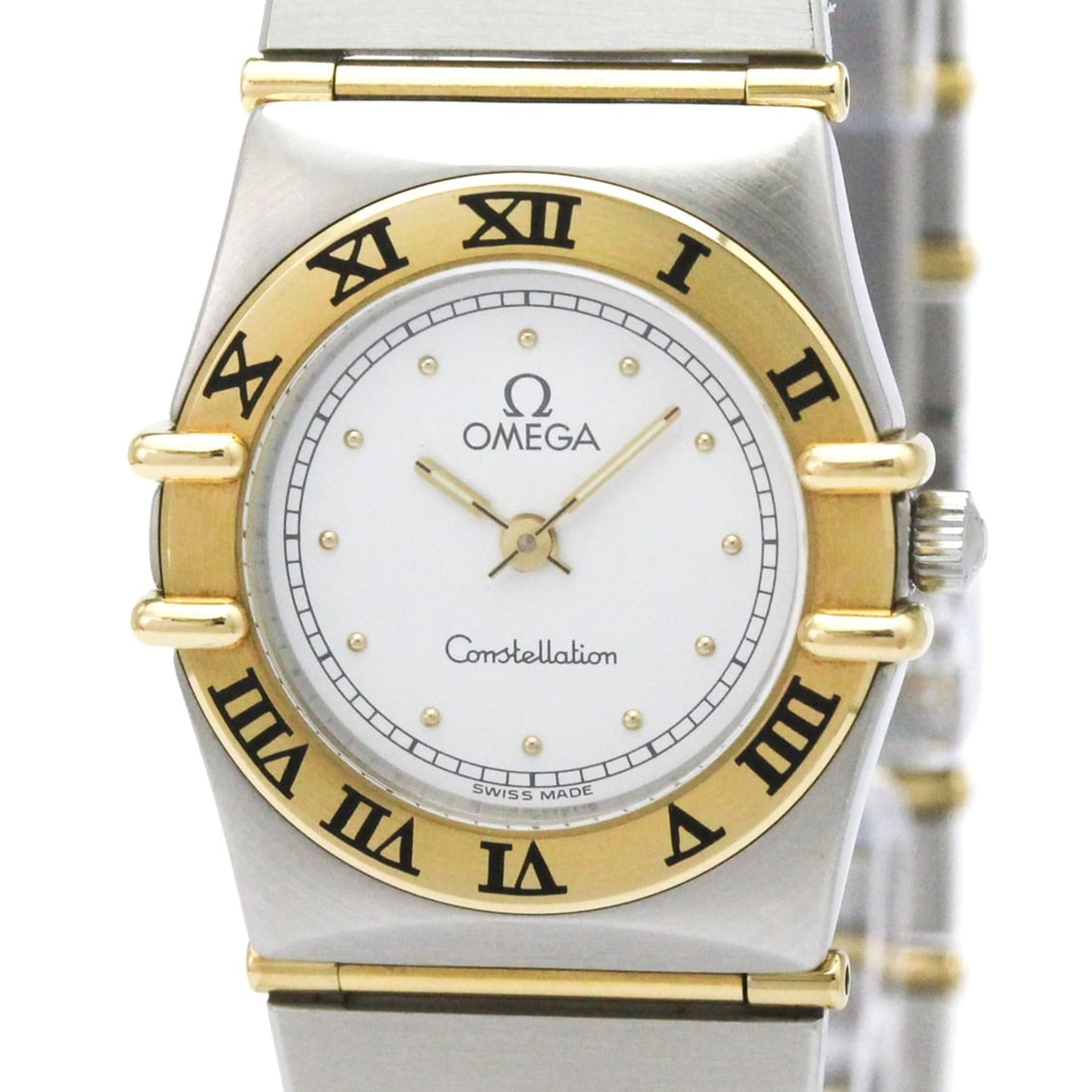 OMEGA Constellation 18K Gold Steel Ladies Watch 795.1080 Polished: --- Catalog ---Category: SizeCase Diameter: 22mm / 0.87''Category: DesignType: WristwatchStyle: Dress/FormalGender: WomenColor (Dial): WhiteMaterial (Band): Stainless steel, Yellow gold (18K)Material 