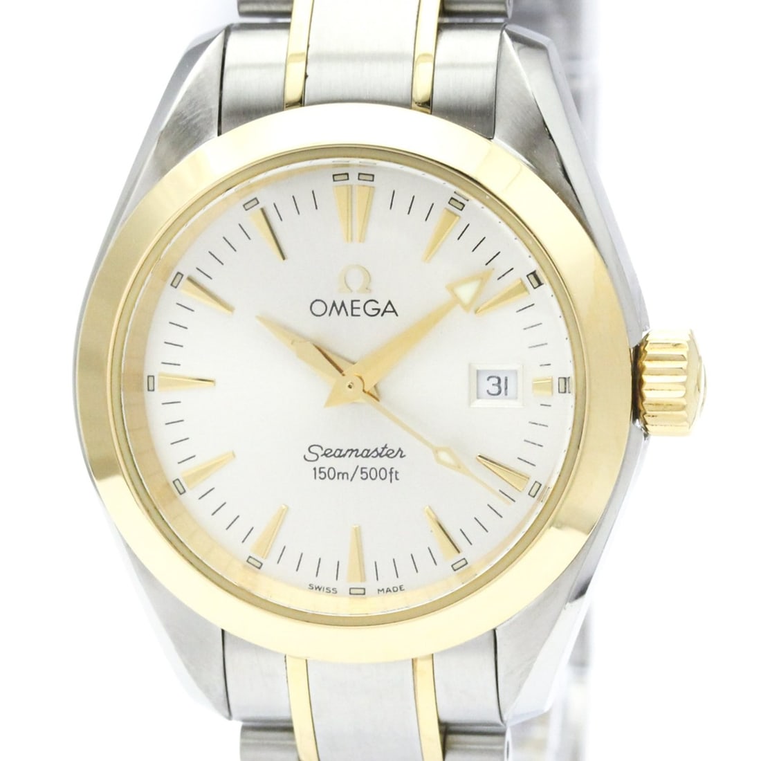 OMEGA Seamaster Aqua Terra 18K Gold Steel Ladies Watch 2377.30 Polished (1 of 17)