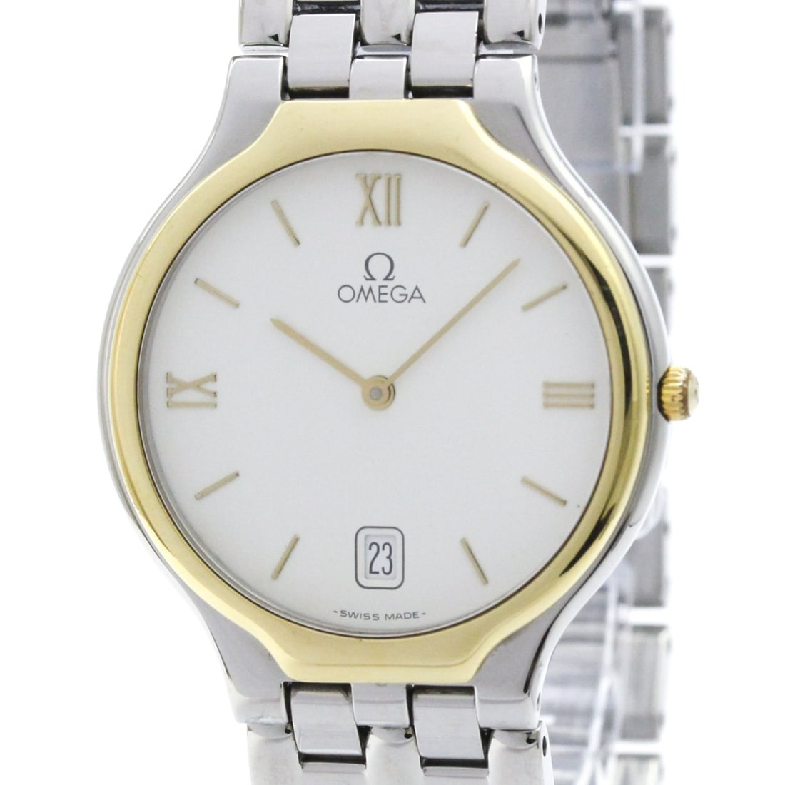 OMEGA De Ville Symbol K18 Gold Steel Quartz Mens Watch 196.0316 Polished (1 of 8)