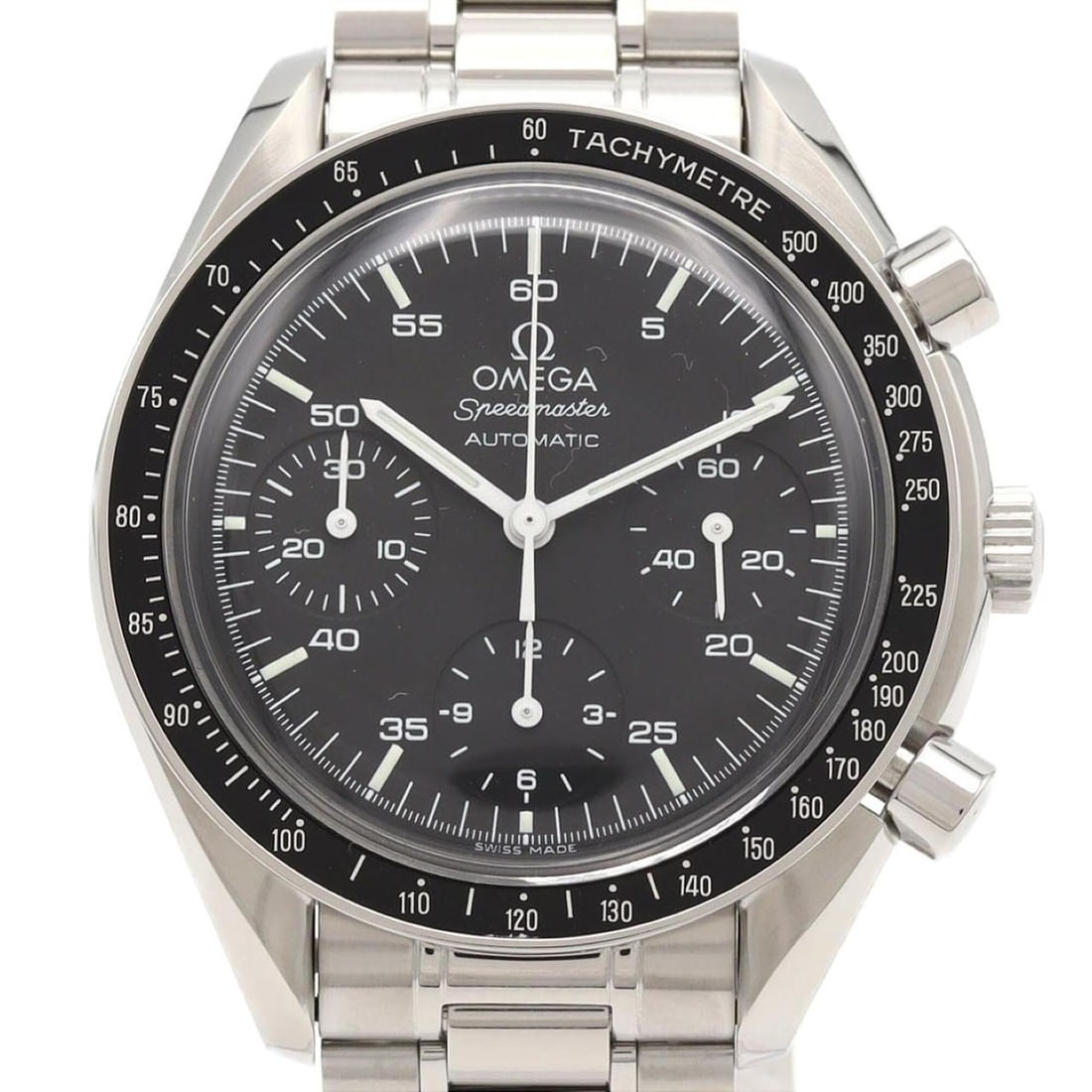 Omega Speedmaster 3510.50 SS Automatic Watch: --- Catalog ---Category: SizeWrist Size: 16cm / 6.29''Case Diameter: 39mm / 1.54''Category: DesignType: WristwatchGender: MenColor (Dial): BlackMaterial (Band): Stainless steelMaterial (Case): Stainle