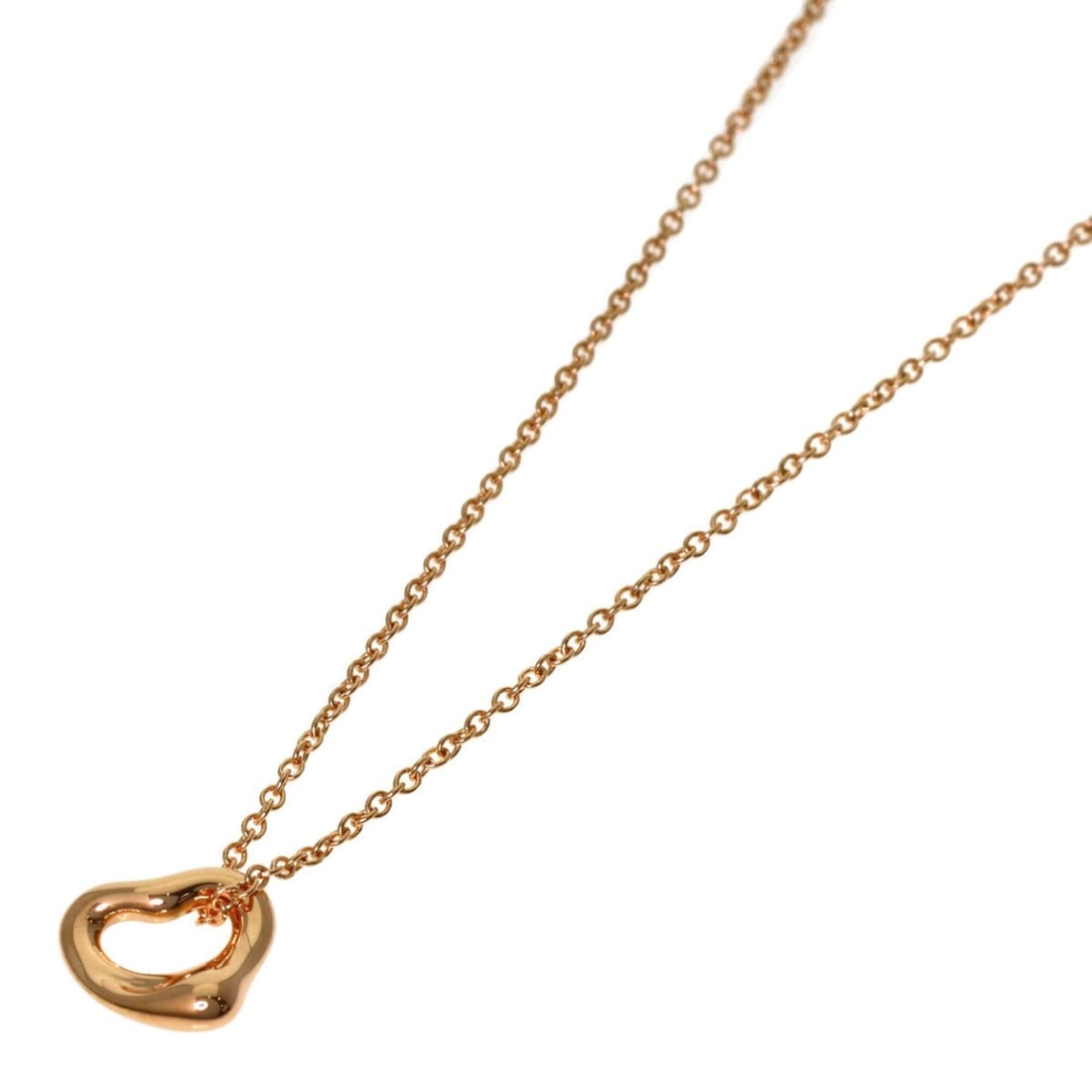 Tiffany & Co. Open Heart Extra Small Necklace, 18K Pink Gold, Women's.: --- Catalog ---Category: SizeWidth: 0.8mm / 0.03''Weight: 1.6g / 0.05oz.Pendant Size: 6.4mm x 7mm / 0.25'' x 0.27''Neck Circumference: 40 cm / 15.74''Category: DesignGender: WomenMaterial: Pink gold (