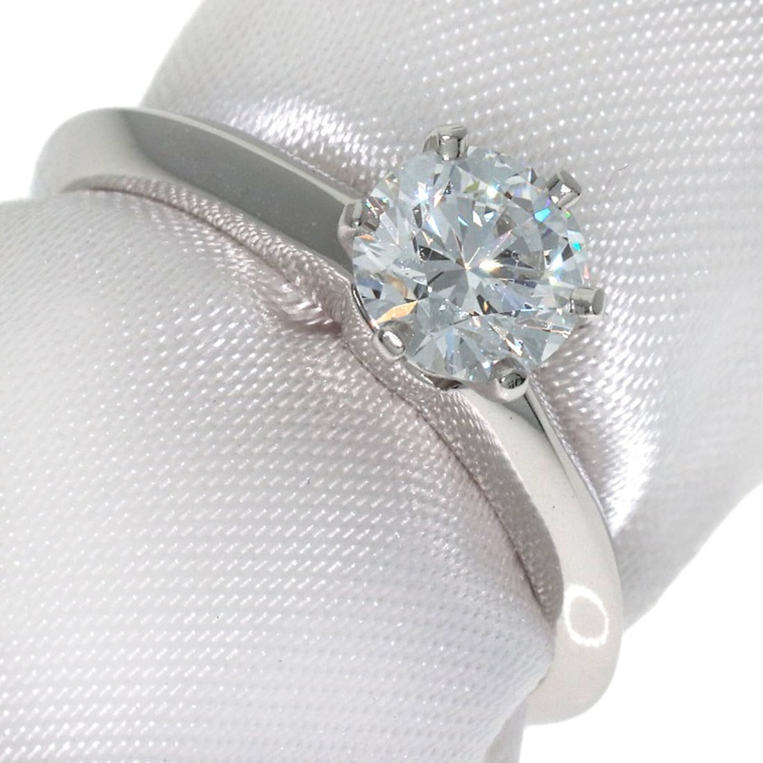 Tiffany & Co. Solitaire Diamond Ring, Platinum PT950, Women's.