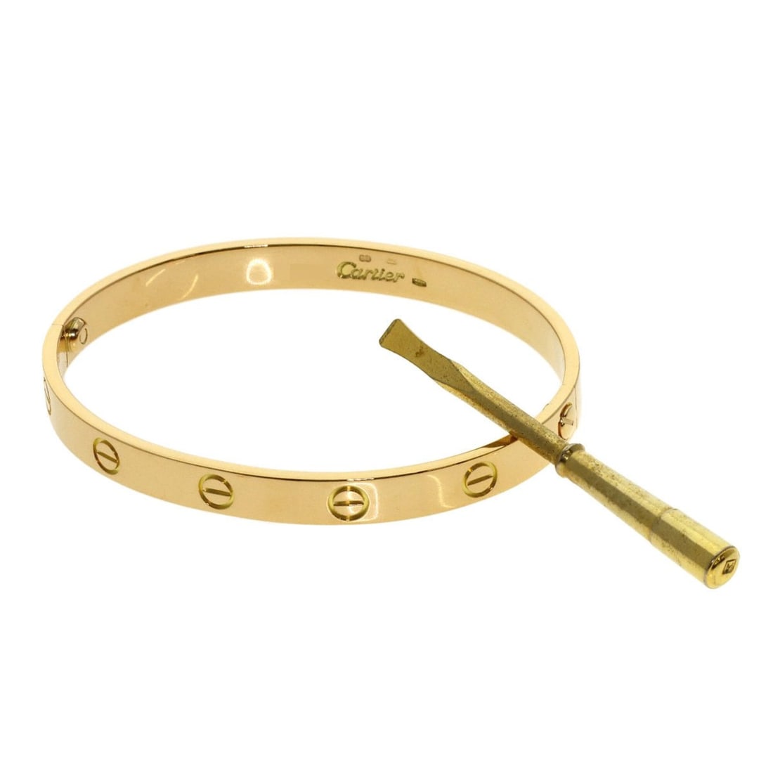 Cartier Love Bracelet Classic with Screwdriver, 18K Yellow Gold, Women's.: --- Catalog ---Category: SizeWidth: 6.2mm / 0.24''Length: 16.5cm / 6.49''Weight: 30.6g / 1.07oz.Category: DesignType: Charm braceletGender: WomenMaterial: Yellow gold (18K)Category: GeneralBrand: Cart