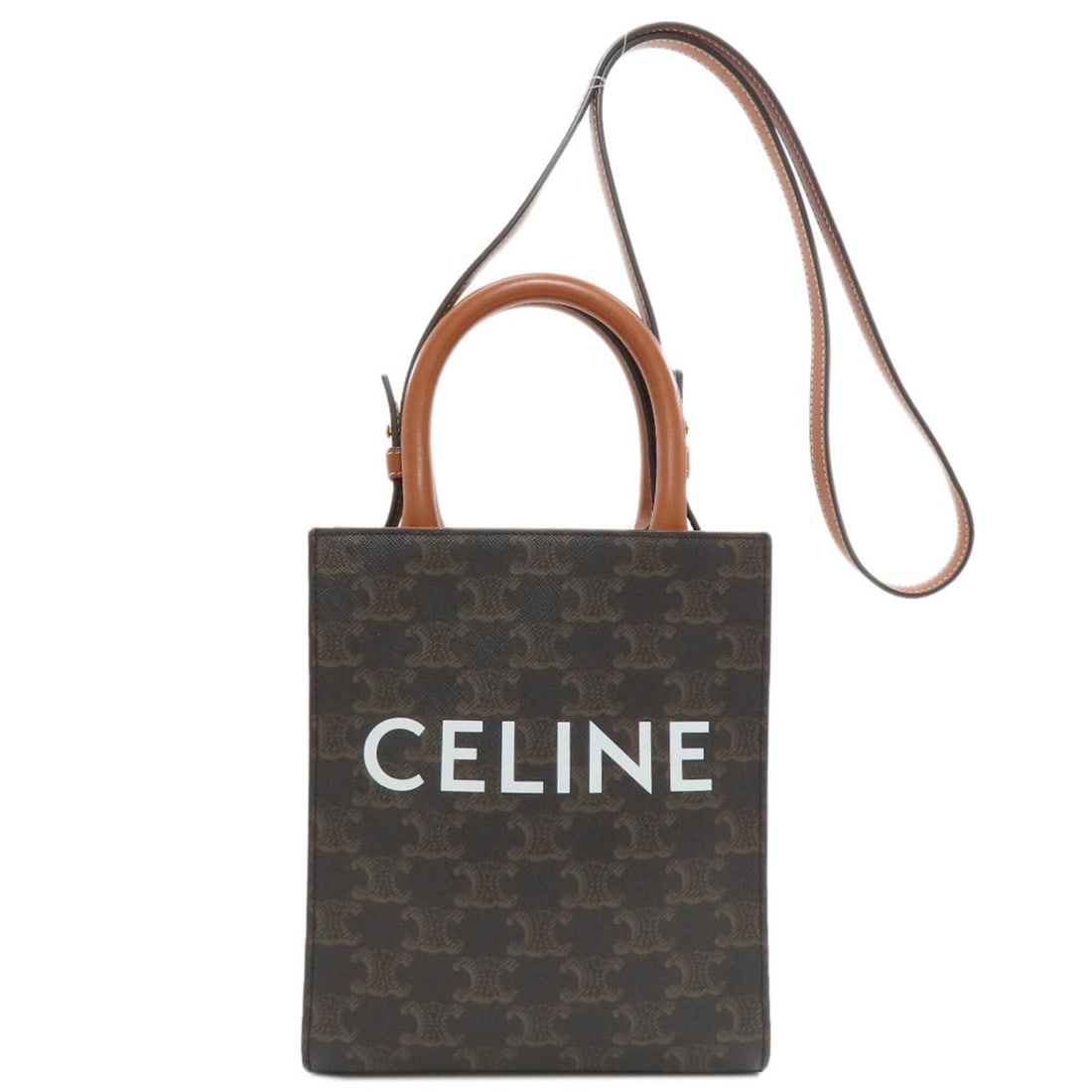 Celine Mini Vertical Cabas 2-Way Handbag, PVC, Women's CELINE: --- Catalog ---Category: SizeSize (HxWxD): 20cm x 16.5cm x 5.5cm / 7.87'' x 6.49'' x 2.16''Strap Length: 102cm - 107cm / 40.15'' - 42.12''Handle Length: 22cm / 8.66''Category: DesignType: HandbagColor