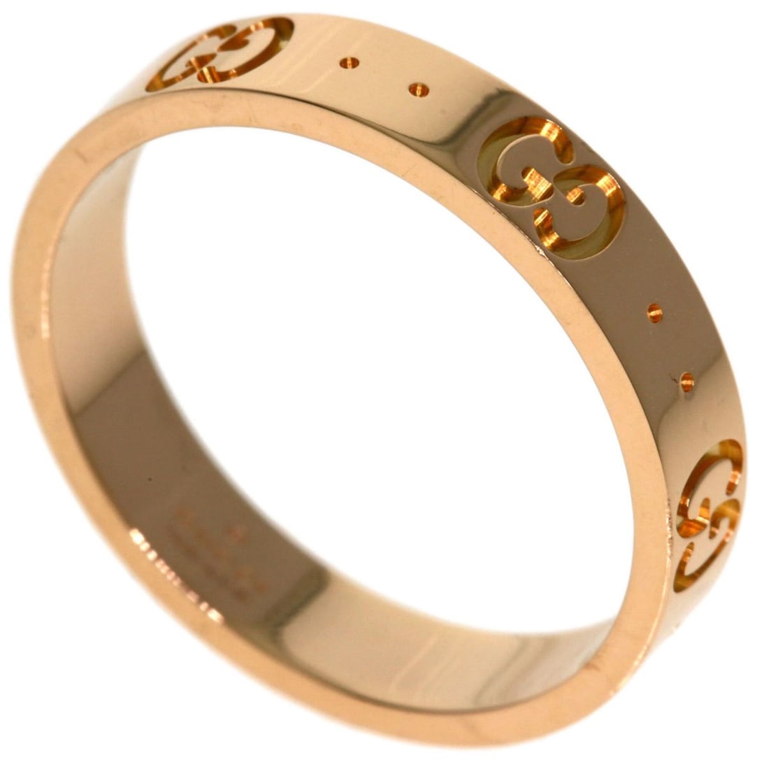 Gucci Icon #16 Ring - 18K Pink Gold Women's GUCCI: --- Catalog ---Category: SizeWidth: 4mm / 0.16''Weight: 4.1g / 0.14oz.JP Size: 16US Size: 8Category: DesignType: Band ringGender: WomenMaterial: Pink gold (18K)Category: GeneralLine: IconBrand: Gucci-