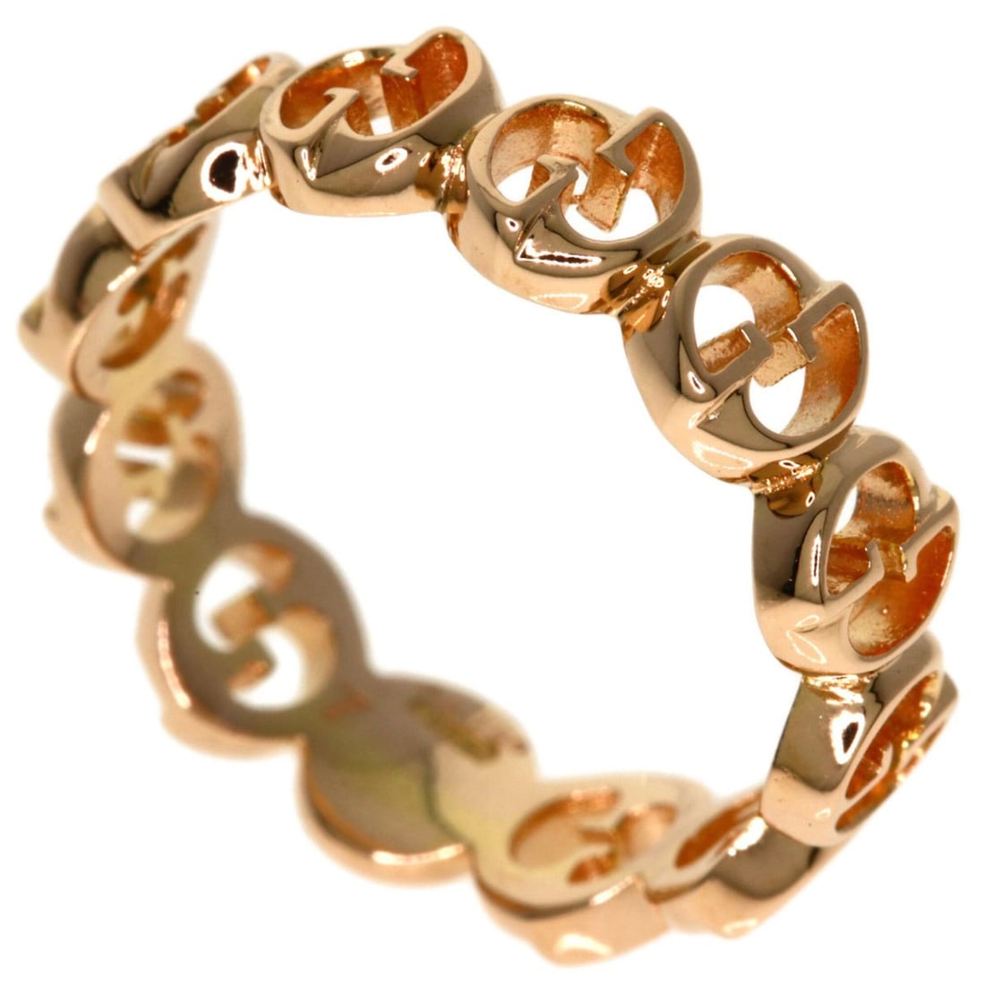 Gucci Interlocking #7 Ring, 18K Pink Gold, Women's.