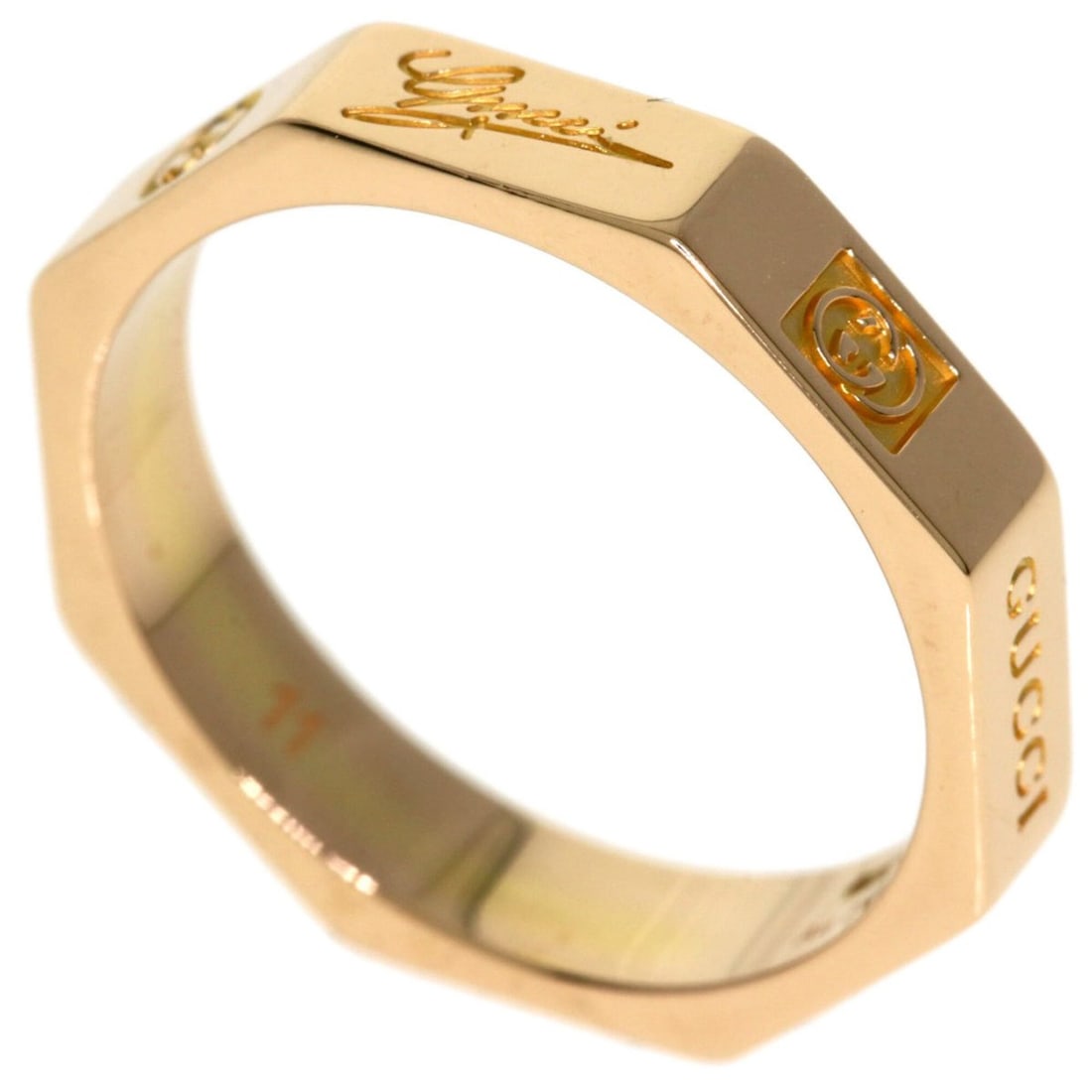 Gucci Octagonal #11 Ring, 18K Pink Gold, Women's.