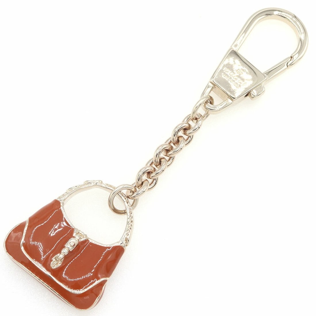 Gucci Key Ring, Brown and Silver Metal, Keychain, Handbag Motif, Accessory, Bag Charm, Women's, (1 of 11)