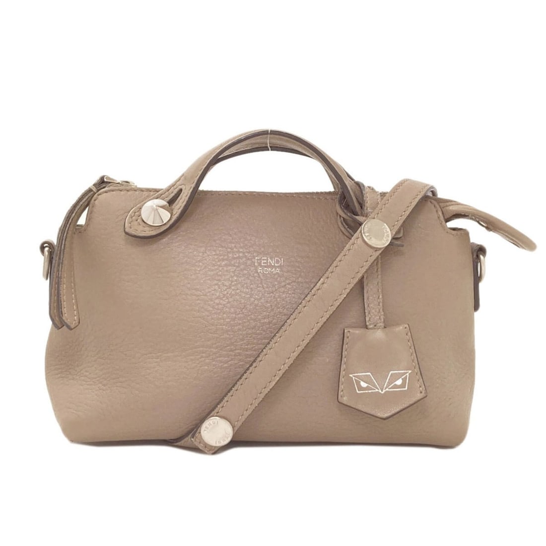 Fendi By The Way Mini Monster 2-Way Handbag, Calfskin, Women's FENDI: --- Catalog ---Category: SizeSize (HxWxD): 12cm x 19cm x 8cm / 4.72'' x 7.48'' x 3.14''Strap Length: 94cm - 115cm / 37'' - 45.27''Handle Length: 14cm / 5.51''Category: DesignType: HandbagColor: Grayis