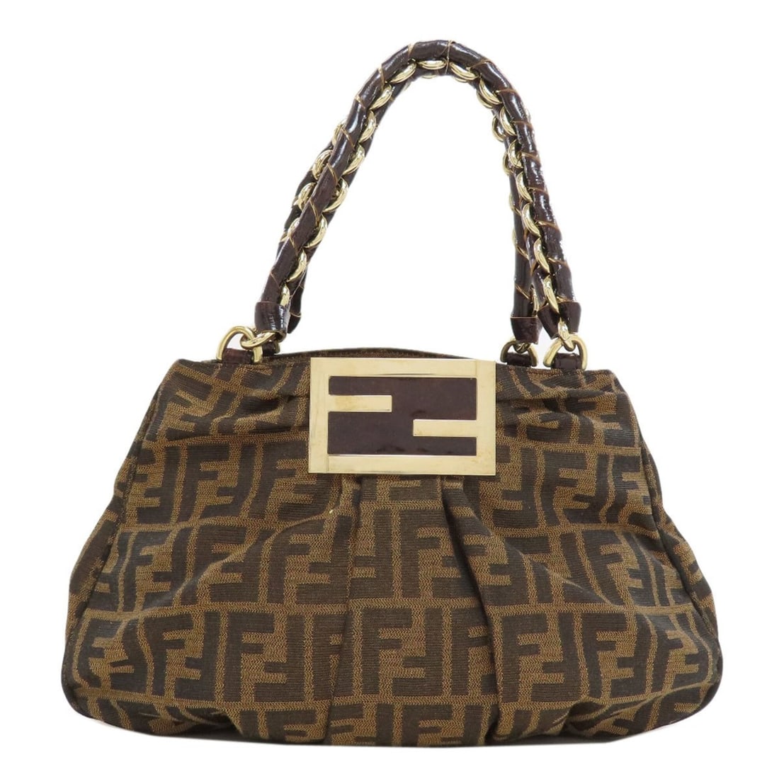 Fendi Zucca pattern handbag, canvas, women's.: --- Catalog ---Category: SizeSize (HxWxD): 23cm x 29cm x 10cm / 9.05'' x 11.41'' x 3.93''Handle Length: 45cm / 17.71''Category: DesignType: HandbagColor: BrownGender: WomenClosure: ZipperMaterial: Can