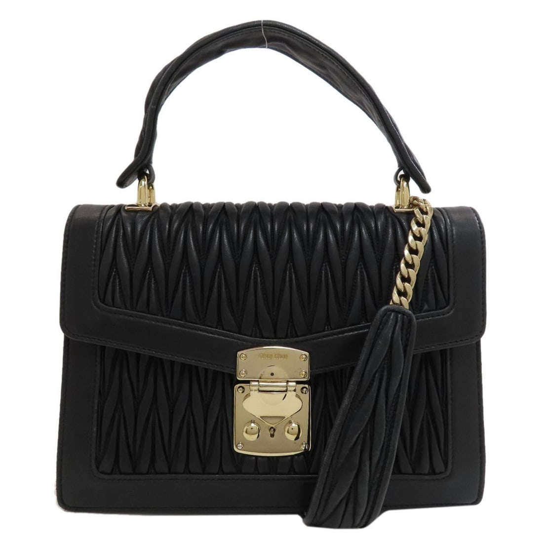 Miu Miu Miu Matelassé 2-Way Handbag, Calfskin, Women's MIUMIU
