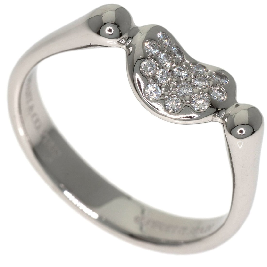 Tiffany & Co. Bean Diamond Ring, Platinum PT950, Women's Ring.