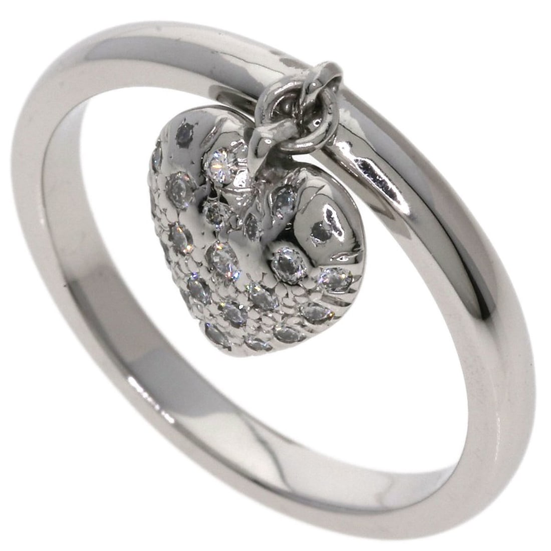 Tiffany & Co. Pave Heart Diamond Ring, Platinum PT950, Women's Ring.: --- Catalog ---Category: SizeWidth: 2.4mm / 0.09''Weight: 7.2g / 0.25oz.JP Size: 15US Size: 7.5Category: DesignType: Band ringStone: DiamondGender: WomenMaterial: Platinum 950Category: GeneralBrand: T
