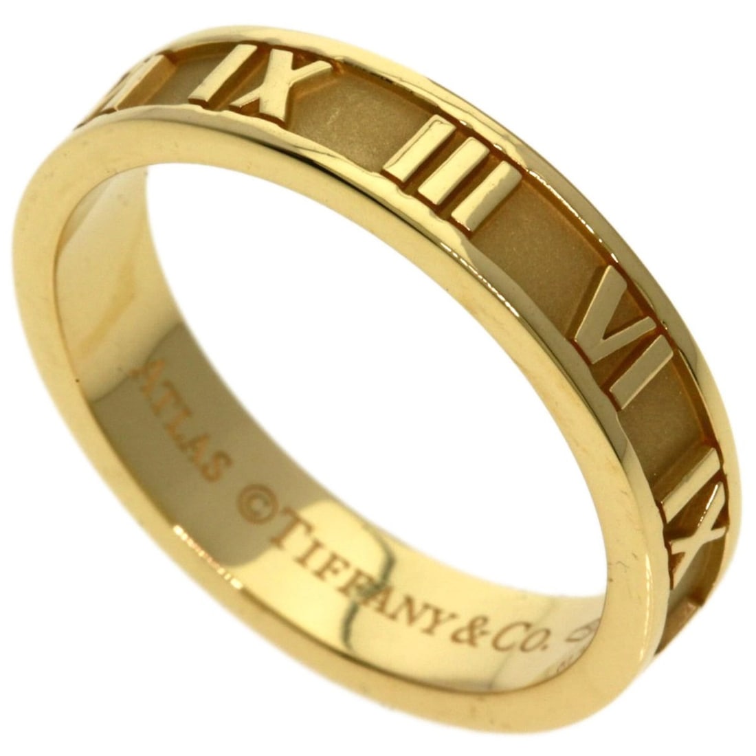 Tiffany & Co. Atlas Narrow Ring, 18K Yellow Gold, Women's.: --- Catalog ---Category: SizeWidth: 4.1mm / 0.16''Weight: 4.6g / 0.16oz.JP Size: 12.5US Size: 6.5Category: DesignType: Band ringGender: WomenMaterial: Yellow gold (18K)Category: GeneralLine: AtlasBran