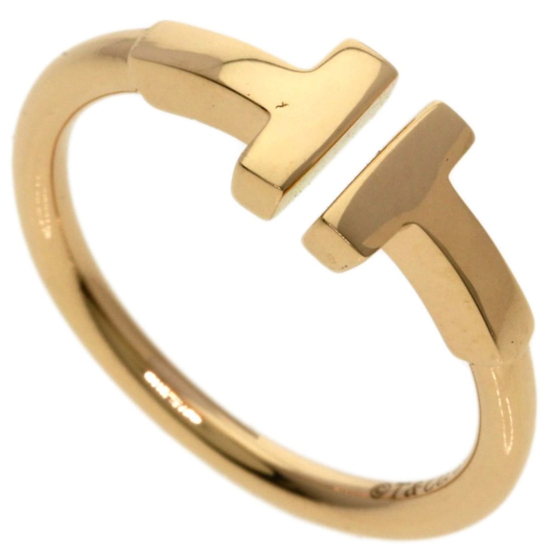 Tiffany & Co. T Wire Ring, 18K Pink Gold, Women's.