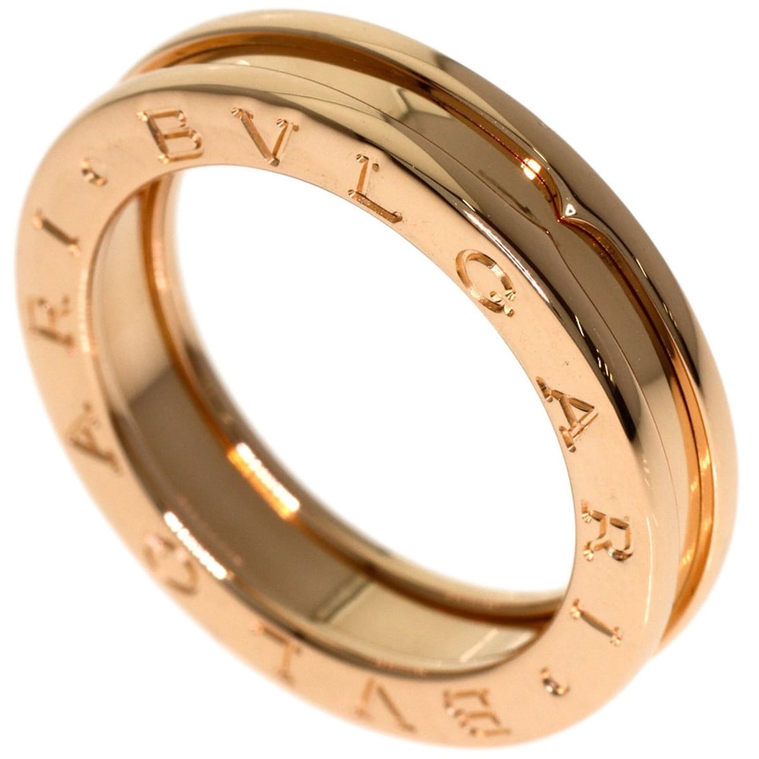 BVLGARI B-zero1 1-band ring #52, 18K pink gold, women's.: --- Catalog ---Category: SizeWidth: 4.7mm / 0.19''Weight: 7g / 0.24oz.JP Size: 12US Size: 6.5Category: DesignType: Band ringGender: WomenMaterial: Pink gold (18K)Category: GeneralLine: B.zero1Brand: B