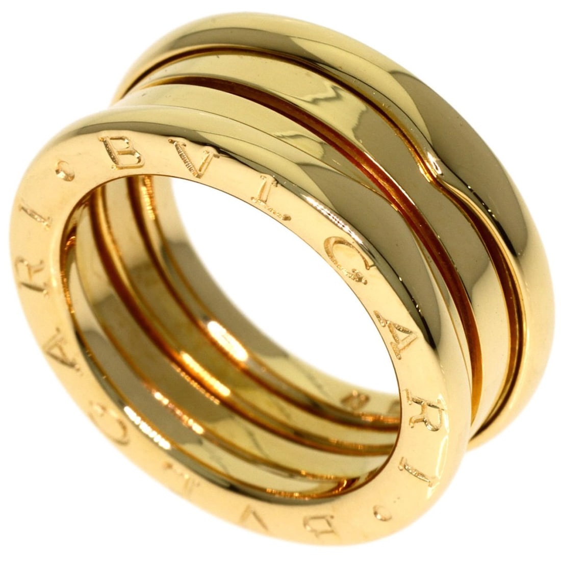 BVLGARI B-zero1 2-band ring #49, 18K yellow gold, women's.: --- Catalog ---Category: SizeWidth: 8.8mm / 0.35''Weight: 9g / 0.31oz.JP Size: 9US Size: 5Category: DesignType: Band ringGender: WomenMaterial: Yellow gold (18K)Category: GeneralLine: B.zero1Brand: Bv