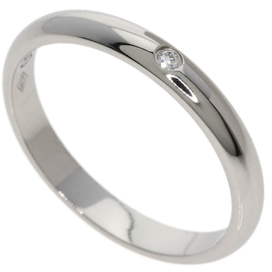 Cartier Wedding 1P Diamond Ring #50 Platinum PT950 Women's CARTIER