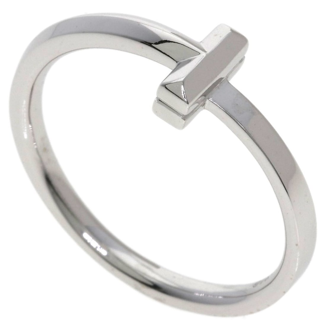 Tiffany & Co. T One Narrow Ring, 18K White Gold, Women's Ring.