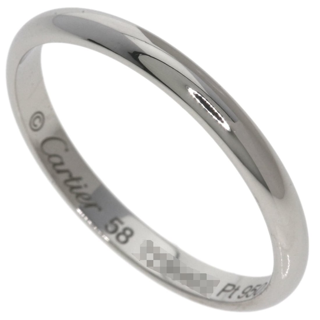 Cartier Wedding Ring #58, Platinum PT950, Women's, CARTIER