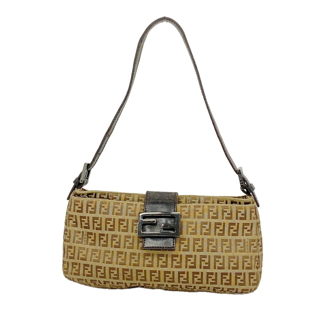 Fendi Zucchino Shoulder Bag, Nylon Canvas, Brown, Women's: --- Catalog ---Category: SizeSize (HxWxD): 14.5cm x 28.5cm x 8cm / 5.7'' x 11.22'' x 3.14''Category: DesignType: Shoulder bagColor: BrownGender: WomenMaterial: Nylon canvas Hardware Color: SilverCateg