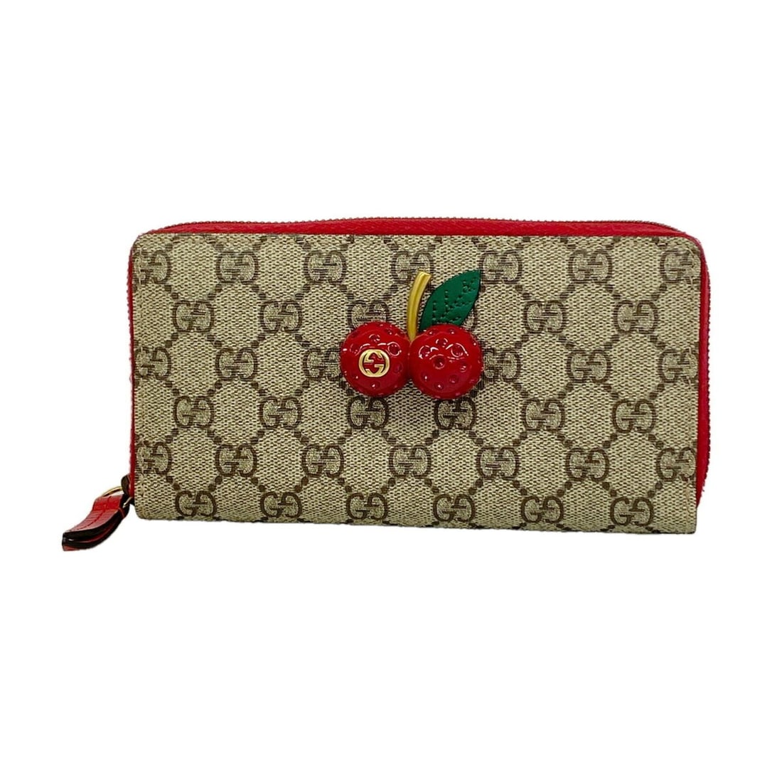Gucci GG Supreme Cherry Long Wallet 476049 Beige Red Women's: --- Catalog ---Category: SizeSize (HxWxD): 10cm x 19cm x 2cm / 3.93'' x 7.48'' x 0.78''Category: DesignType: Long wallet (bi-fold)Color: Beige, Red colorGender: WomenMaterial: PVC Category: GeneralMPN