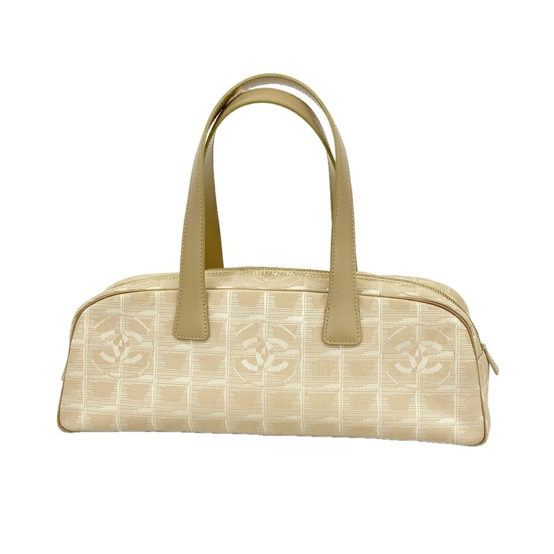 Chanel New Travel Nylon Handbag, Beige Champagne, Women's, P3433061