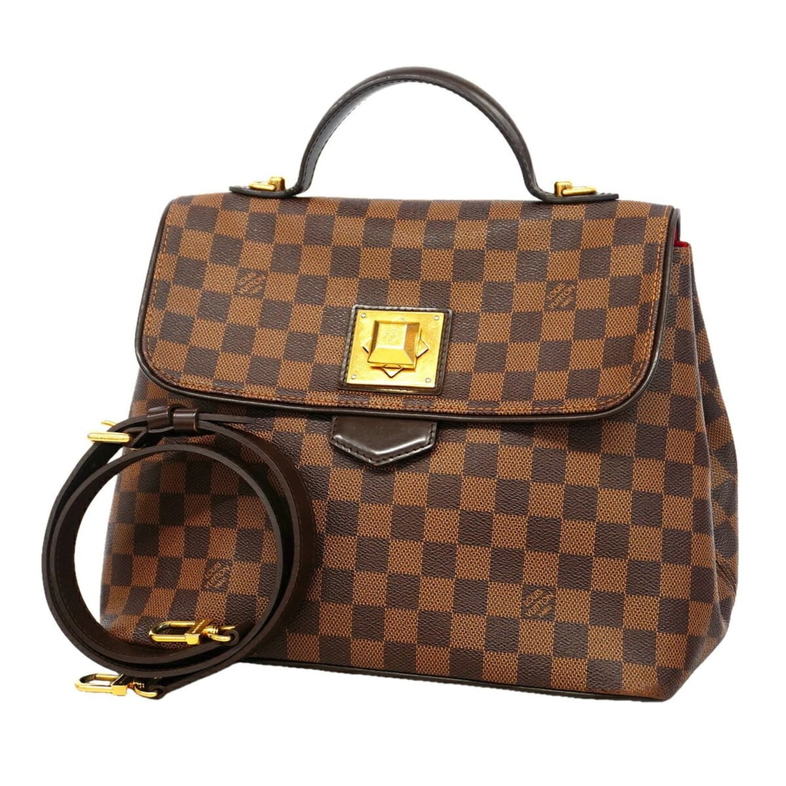 Louis Vuitton Damier Bergamo MM Handbag N41168 Ebene 2-way bag for women: --- Catalog ---Category: SizeSize (HxWxD): 25cm x 29cm x 19cm / 9.84'' x 11.41'' x 7.48''Category: DesignType: HandbagColor: EbeneGender: WomenCategory: GeneralMPN: N41168Brand: Louis Vuitton--- Item 