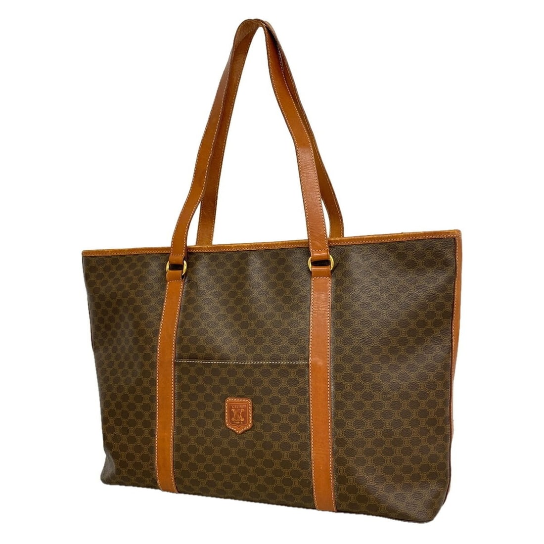 Celine Macadam Tote Bag, Brown, Women's: --- Catalog ---Category: SizeSize (HxWxD): 30.5cm x 40cm x 11cm / 12'' x 15.74'' x 4.33''Category: DesignType: Tote bagColor: BrownGender: WomenMaterial: PVC Hardware Color: GoldCategory: GeneralBrand