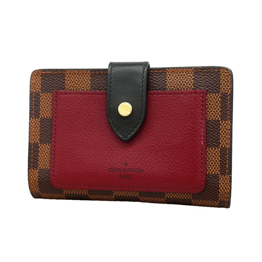 Louis Vuitton Damier Portefeuille Juliette Wallet N60381 Bordeaux Ebene Women's