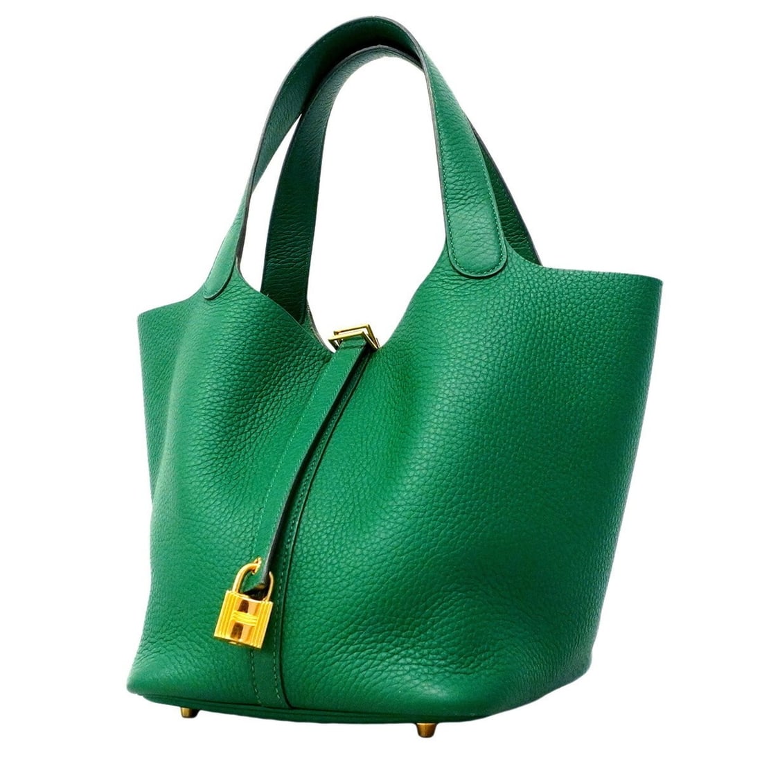 Hermes Picotin Lock MM handbag, Taurillon Clemence leather, mint finish, W stamp, women's.: --- Catalog ---Category: SizeSize (HxWxD): 22cm x 18.5cm x 21.5cm / 8.66'' x 7.28'' x 8.46''Category: DesignType: HandbagColor: Mint greenGender: WomenMaterial: Taurillon clemence leather Hardware Col