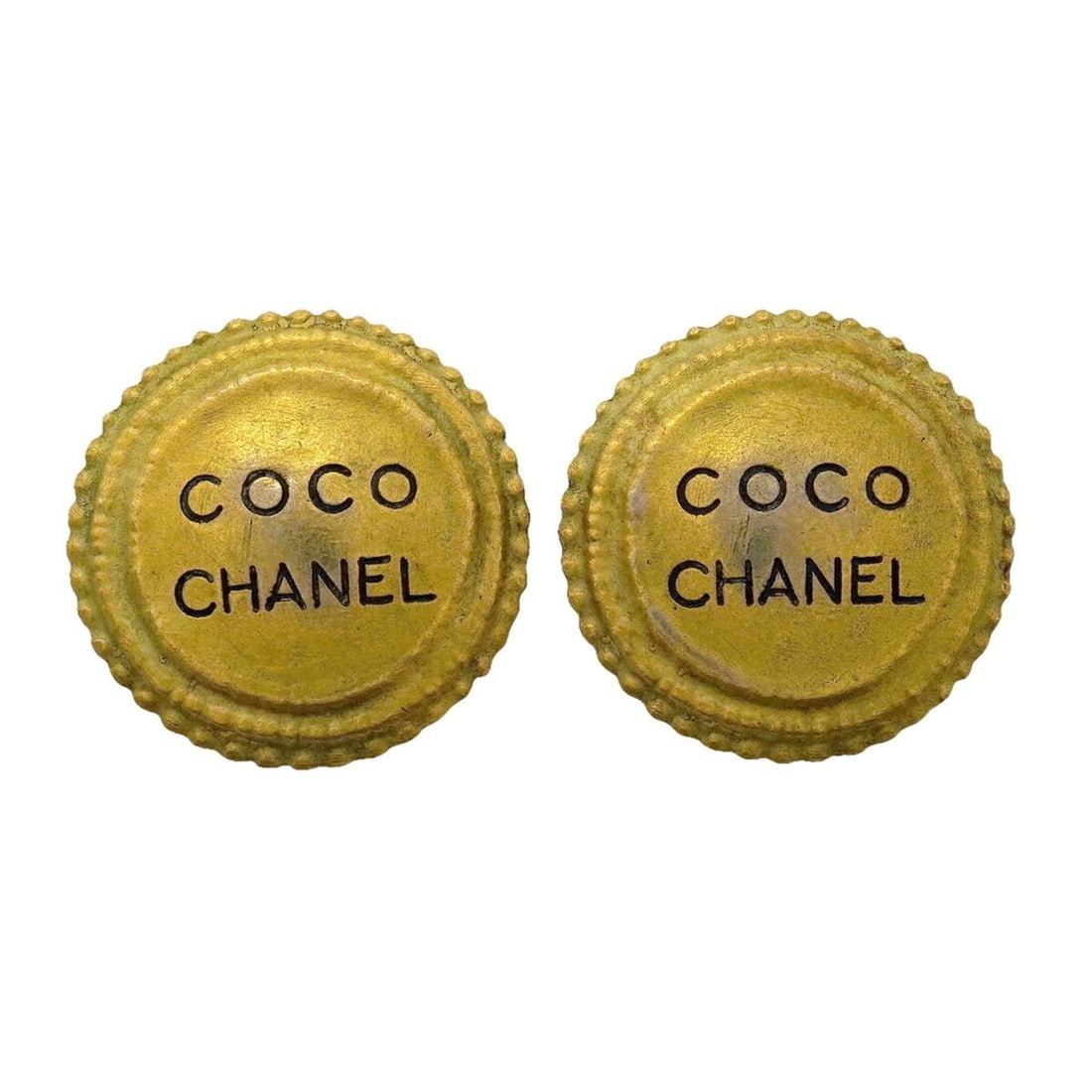 Chanel Earrings, GP Plated Gold, Women's