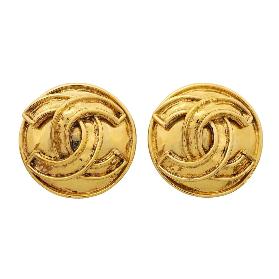 Chanel Earrings, Coco Mark Circle, GP Plated Gold, Women's: --- Catalog ---Category: SizeSize (HxWxD): 23.80mm x 23.80mm / 0.94'' x 0.94''Category: DesignType: Clip earringsColor: GoldGender: WomenMaterial: Gold platingCategory: GeneralBrand: Chanel--- Item Li
