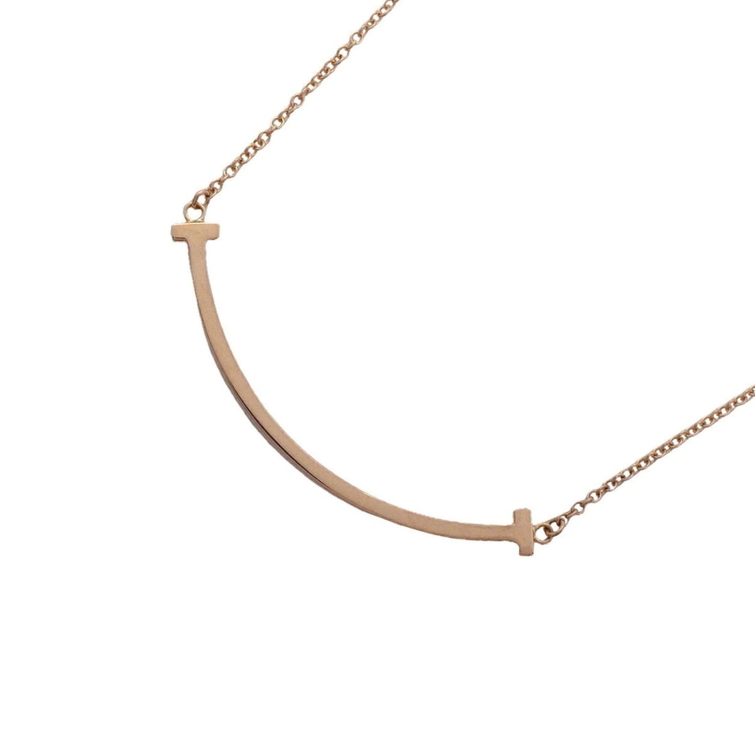 Tiffany & Co. T Smile Small Necklace, 18K Pink Gold, Women's: --- Catalog ---Category: SizePendant Size: 9.5mm x 37.6mm / 0.37'' x 1.48''Neck Circumference: 41 cm - 46 cm / 16.14'' - 18.11''Category: DesignGender: WomenMaterial: Pink gold (18K)Necklace Type: Nec