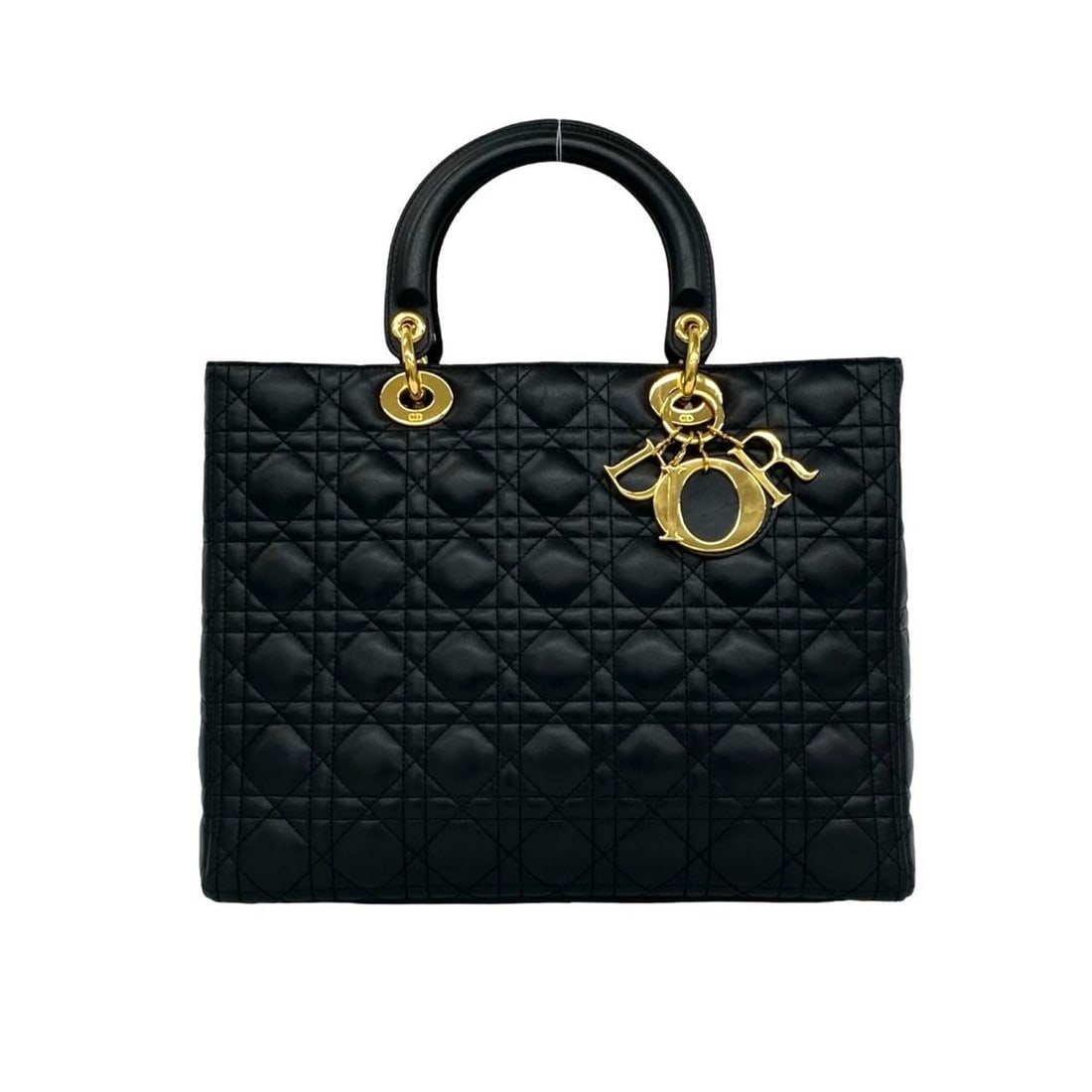 Christian Dior Lady Cannage Lambskin Handbag Mini Tote Bag Black 21494: --- Catalog ---Category: SizeSize (HxWxD): 25.5cm x 32cm x 11cm / 10.03'' x 12.59'' x 4.33''Category: DesignType: Handbag, Tote bagColor: BlackGender: WomenMaterial: Leather Leather/Fur Type: Lambskin
