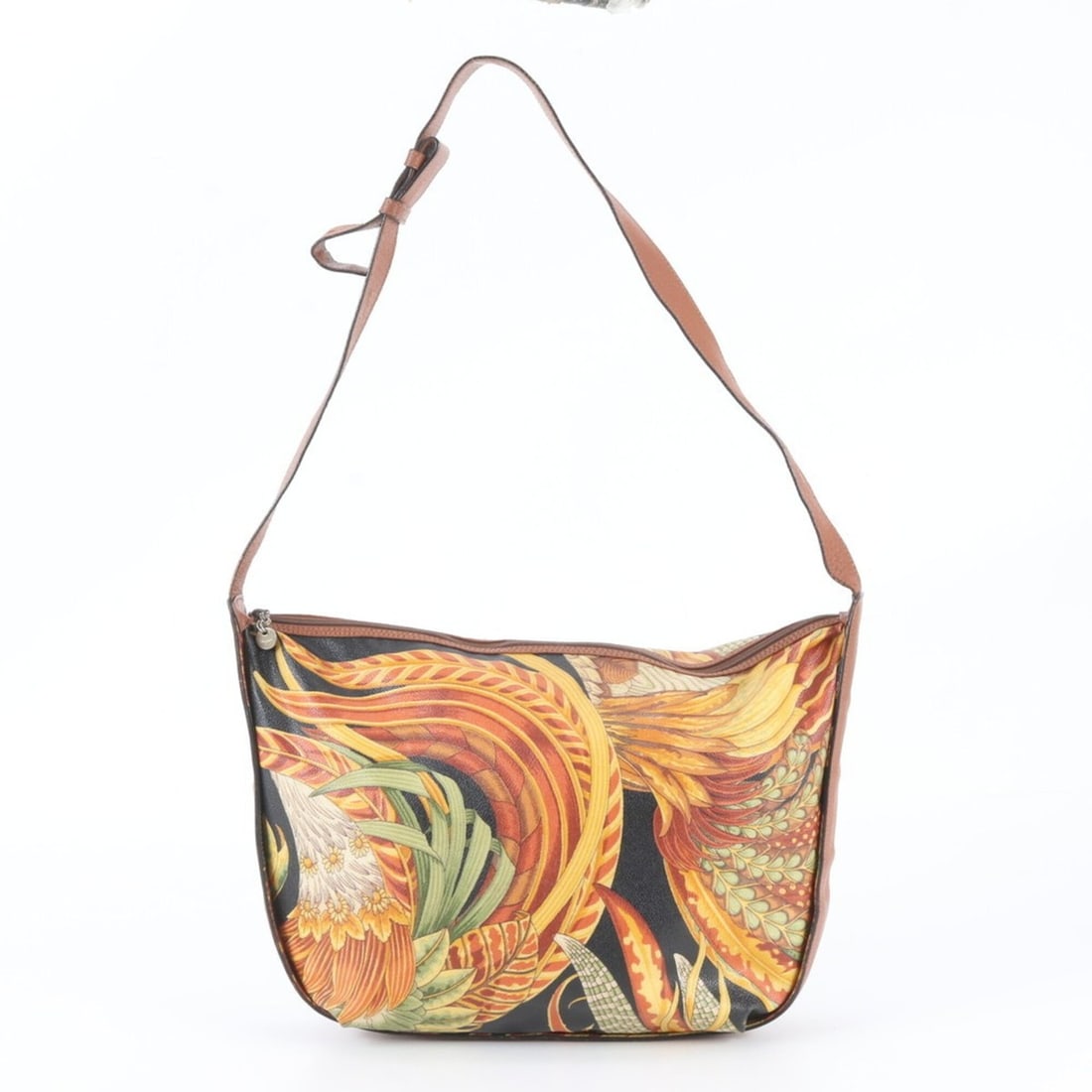 Salvatore Ferragamo Leather Botanical Print Shoulder Bag Crossbody for Women