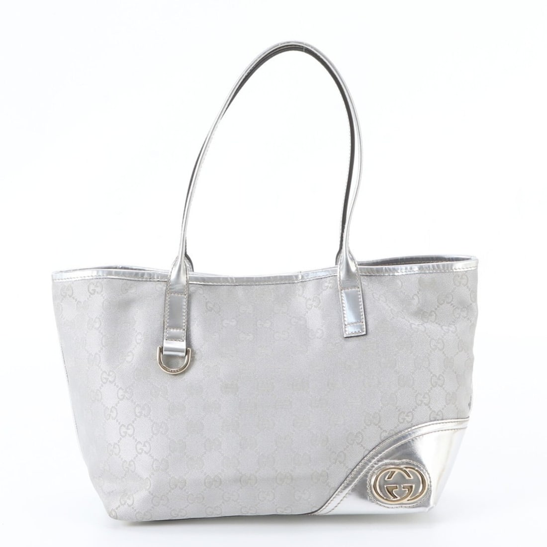 Gucci GG Canvas New Brit 169946 Leather Tote Bag Shoulder Handbag for Women
