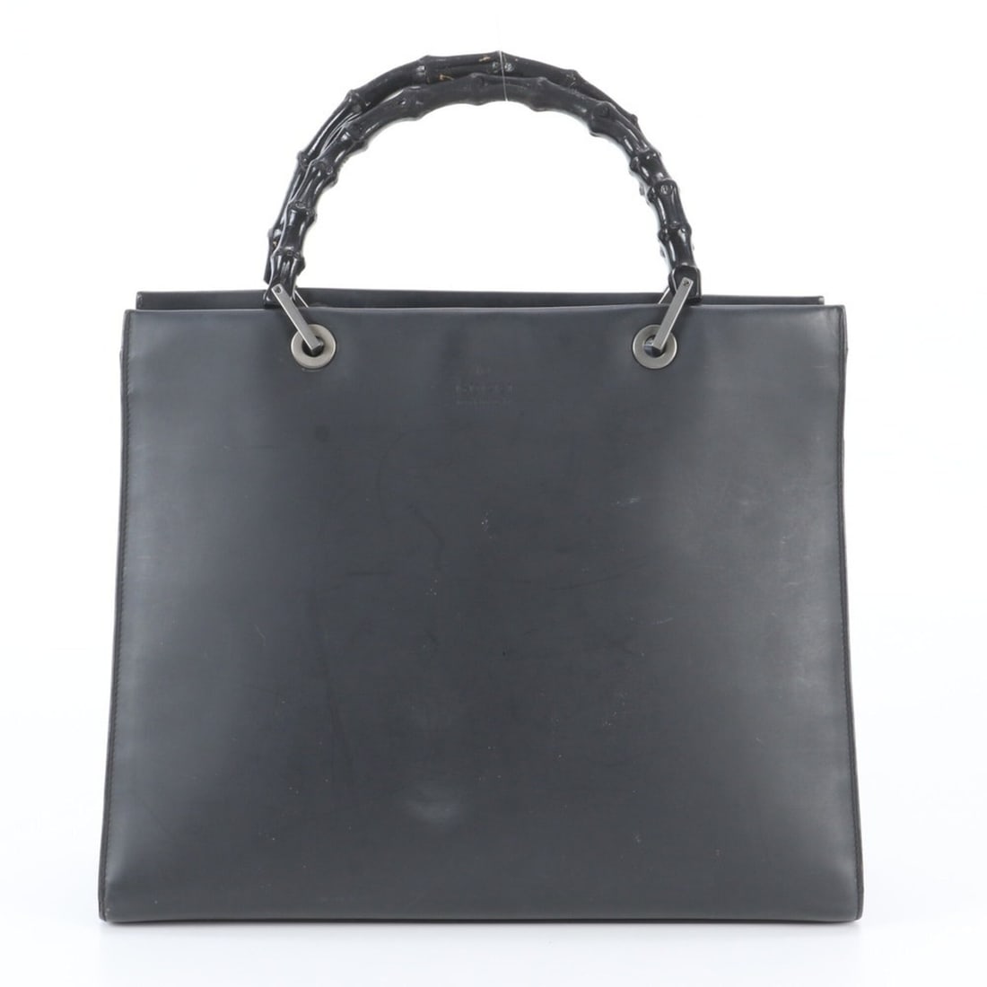 Gucci Bamboo 002 1010 Leather Tote Bag Shoulder Handbag Black Women's