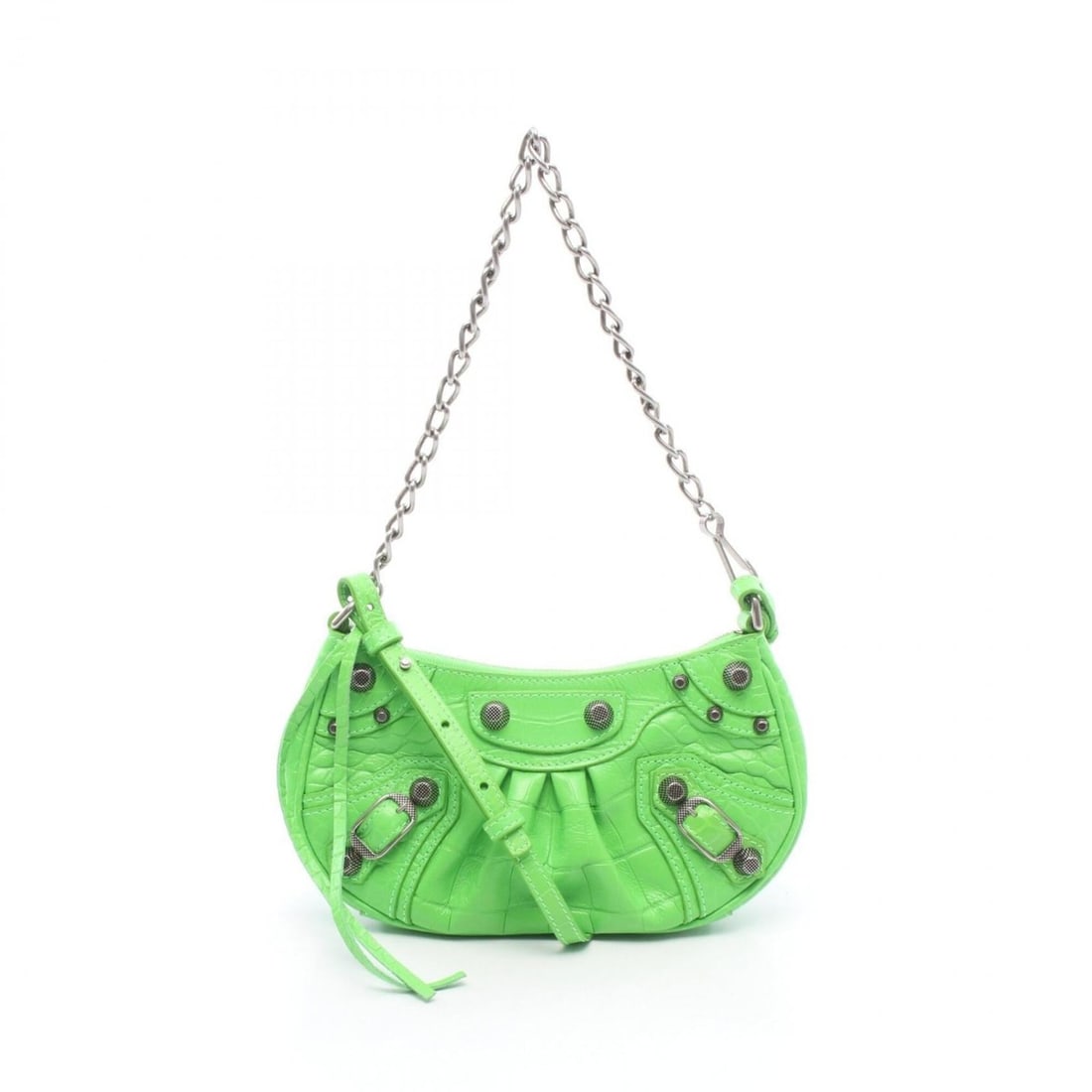 Balenciaga LE CAGOLE MINI BB 2-Way Handbag, Leather, Women's, Green, 695814.3817.Q.000959