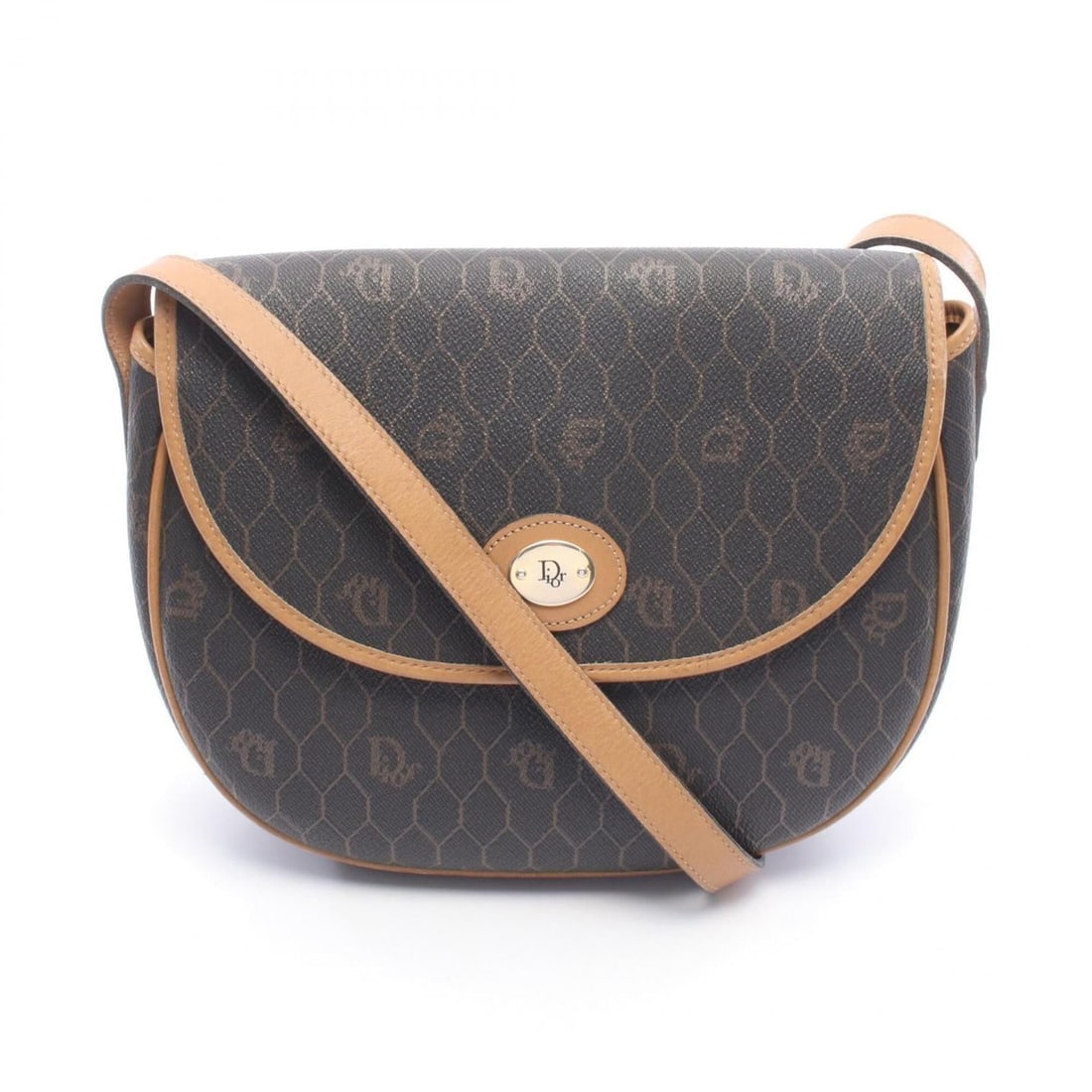 Christian Dior Dior Honeycomb Shoulder Bag/Handbag, Coated Canvas Leather, Women's, Black/Brown: --- Catalog ---Category: SizeSize (HxWxD): 18cm x 22cm x 6cm / 7.08'' x 8.66'' x 2.36''Category: DesignType: Handbag, Shoulder bagColor: Black, BrownGender: WomenMaterial: Coated canvas , Leather Cate