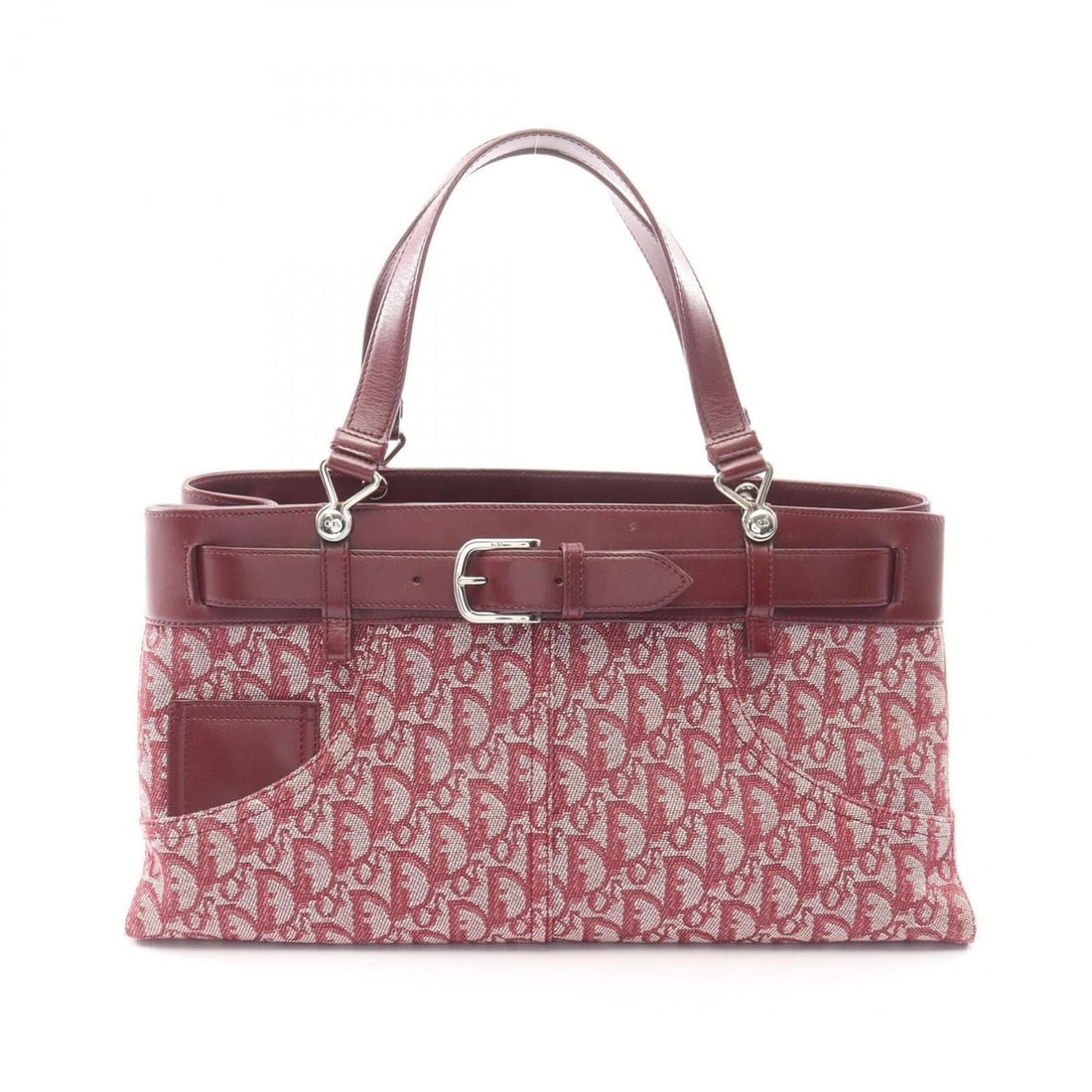 Christian Dior Dior Trotter handbag, canvas and leather, women's, burgundy.: --- Catalog ---Category: SizeSize (HxWxD): 20cm x 38cm x 11cm / 7.87'' x 14.96'' x 4.33''Category: DesignType: HandbagColor: BordeauxGender: WomenMaterial: Canvas , Leather Category: GeneralBrand: Chr