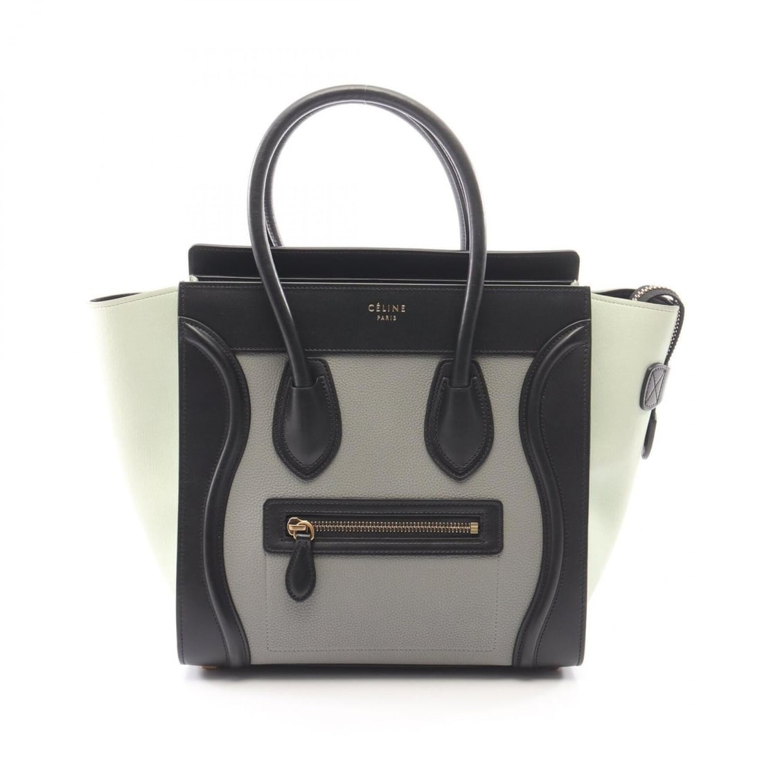 Celine Luggage Micro Shopper Tote Bag Handbag Leather Women's Black, Gray, Green