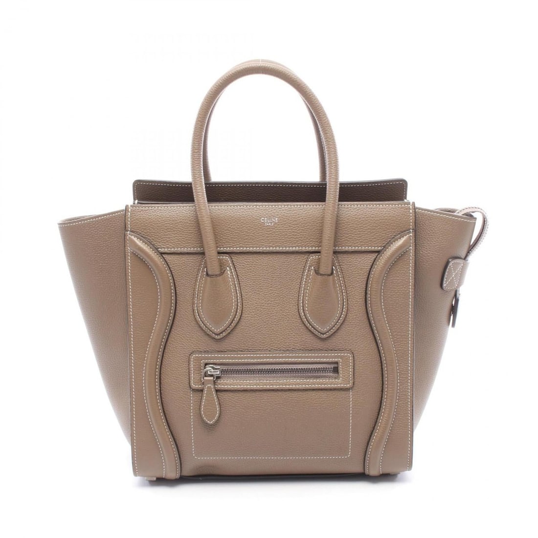 Celine Luggage Micro Shopper Handbag, Leather, Women's, Gray, 189793 (1 of 20)