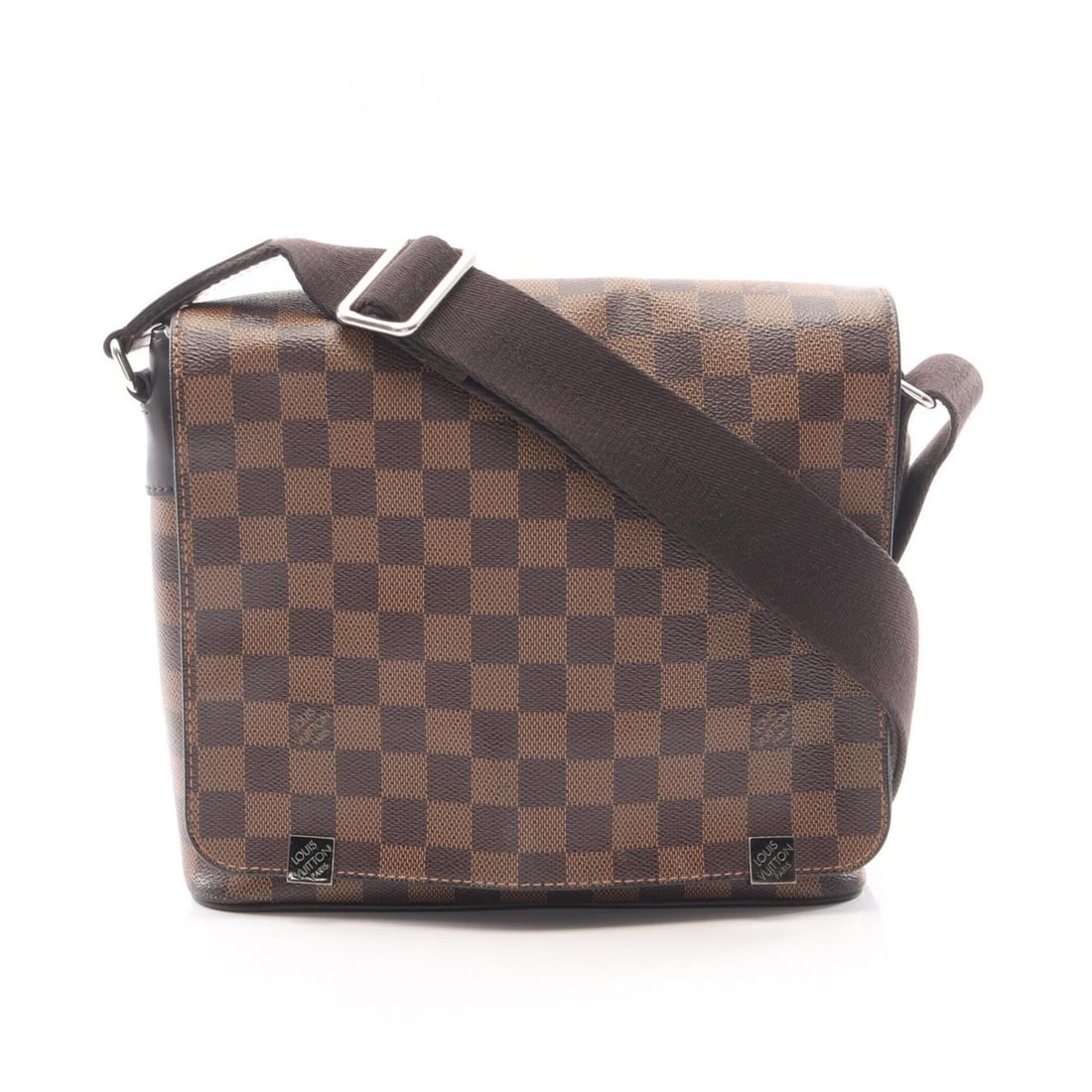 Louis Vuitton District PM NM Shoulder Bag/Handbag, Coated Canvas and Leather, Damier Pattern,: --- Catalog ---Category: SizeSize (HxWxD): 23cm x 25cm x 7cm / 9.05'' x 9.84'' x 2.75''Category: DesignType: Handbag, Shoulder bagColor: Black, Brown, Damier CanvasGender: Men,WomenMaterial: Coated ca